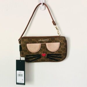 Karl Lagerfeld Paris Choupette Patch Logo Pouch